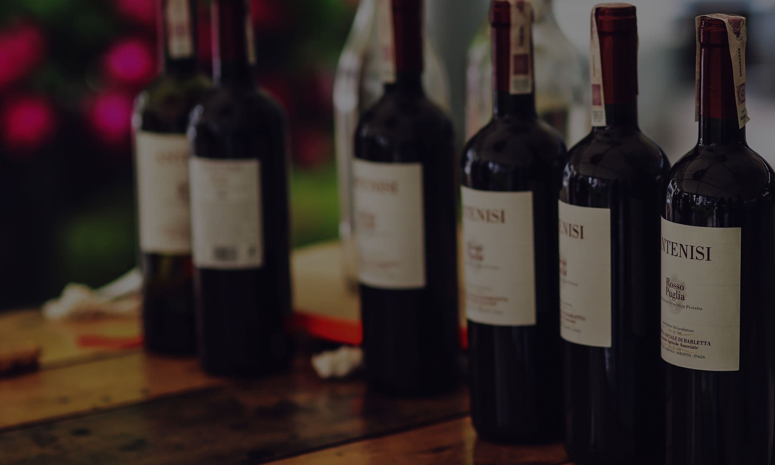 Wine bottle and glass